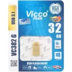 فلش 32GB USB3.1 طلایی Vicco man VC382 G گارانتی مادام العمر